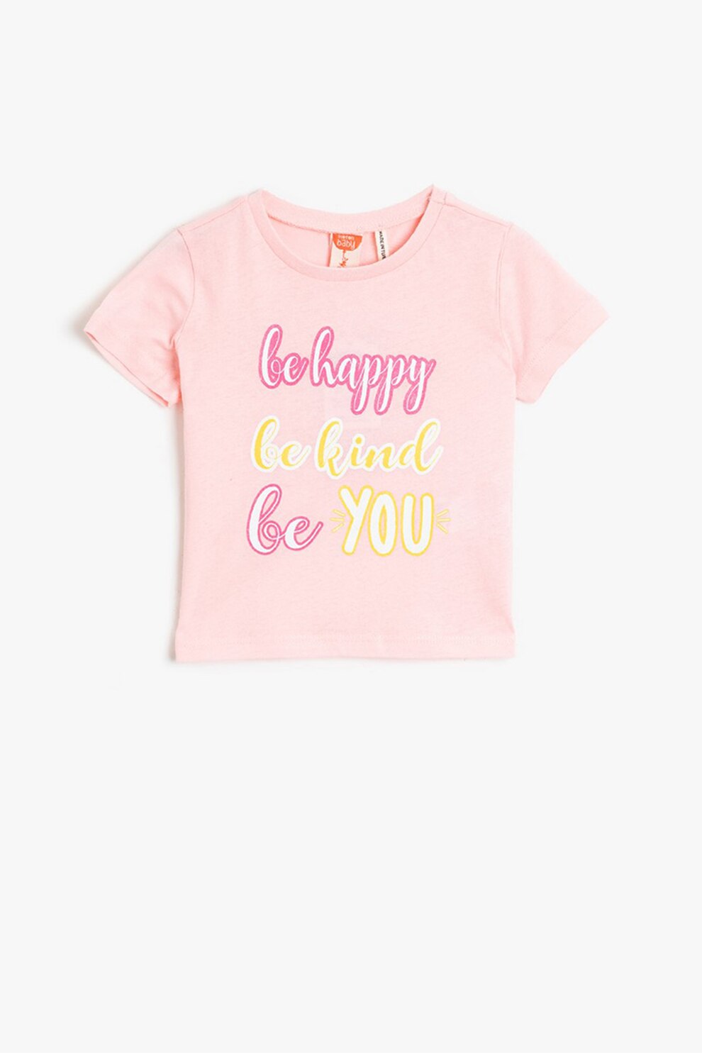 KOTON, Tricou cu imprimeu text, Roz pastel