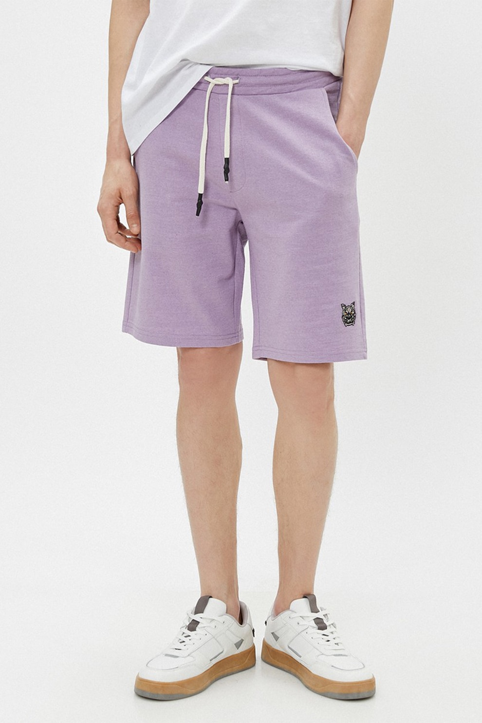 KOTON, Pantaloni sport scurti cu snur z, Lila, 2XL