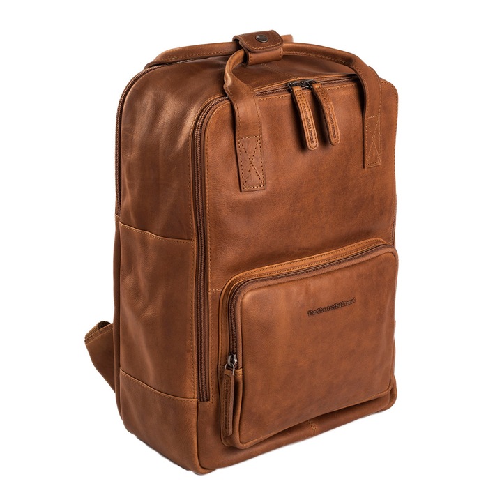 Laptop hátizsák eredeti bőrből, The Chesterfield Brand, Belford, 14 inch, Konyak barna