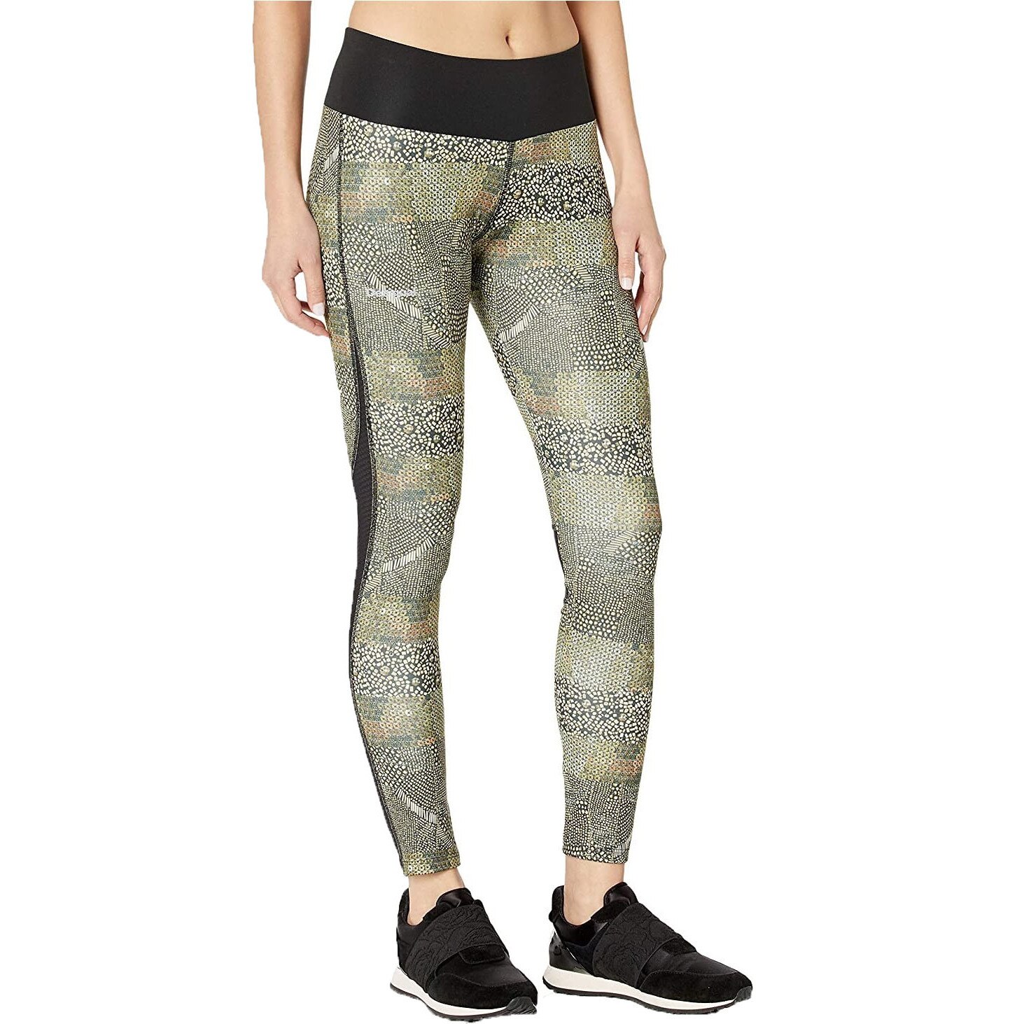 Colanti de fitness, Desigual 71K2SA3, Verde/Negru, 38