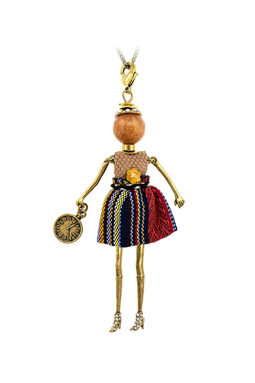 Roxannes - Bambole Milanesi, Colier cu pandantiv in forma de papusa, Multicolora
