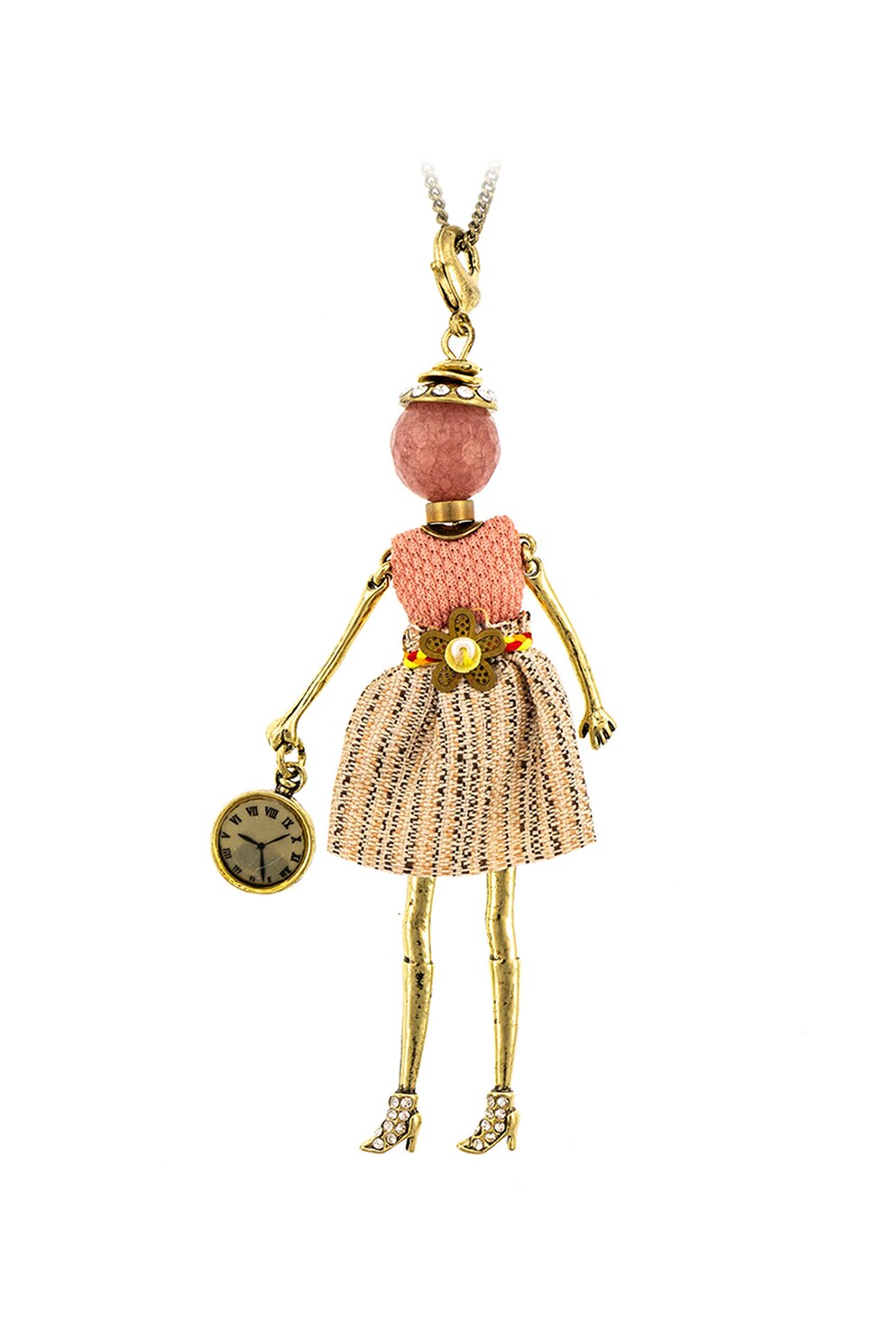 Roxannes - Bambole Milanesi, Colier cu pandantiv in forma de papusa, Multicolora