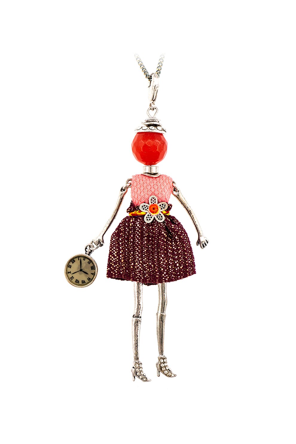 Roxannes - Bambole Milanesi, Colier cu pandantiv papusa, Multicolora