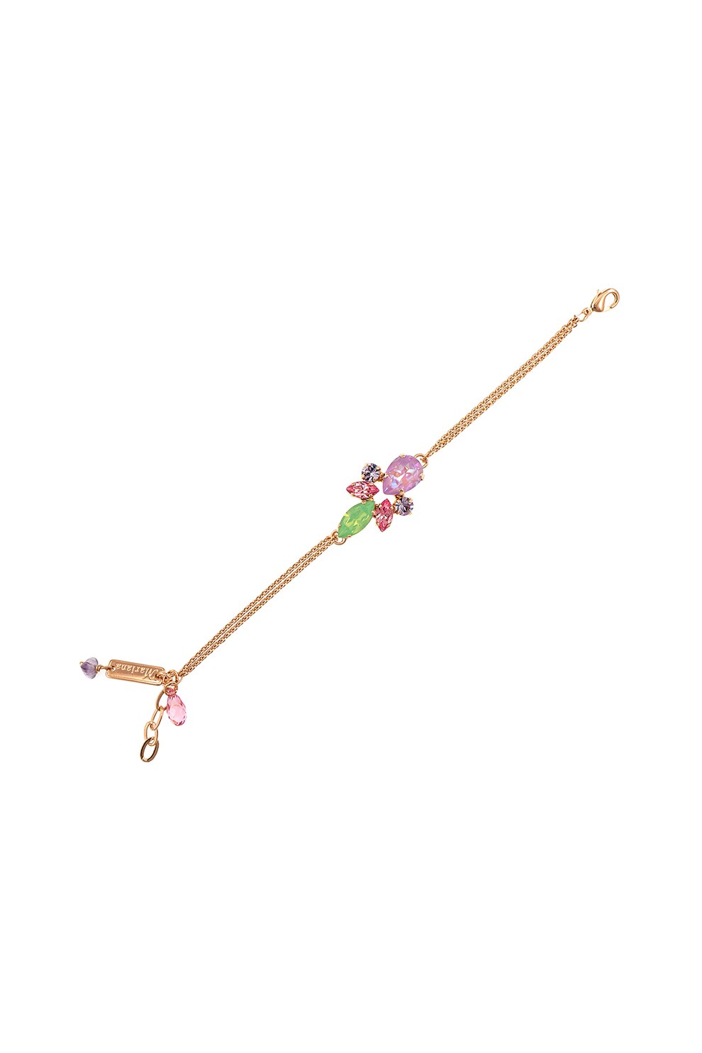 Roxannes - Mariana Jewellery, Bratara tip lant cu siraguri mutiple placata cu aur rose de 24K, Multicolora