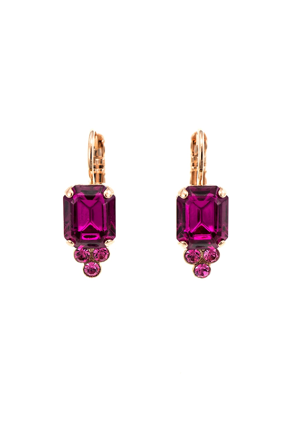Roxannes - Mariana Jewellery, Cercei placati cu aur de 24K, cu , Purpuriu