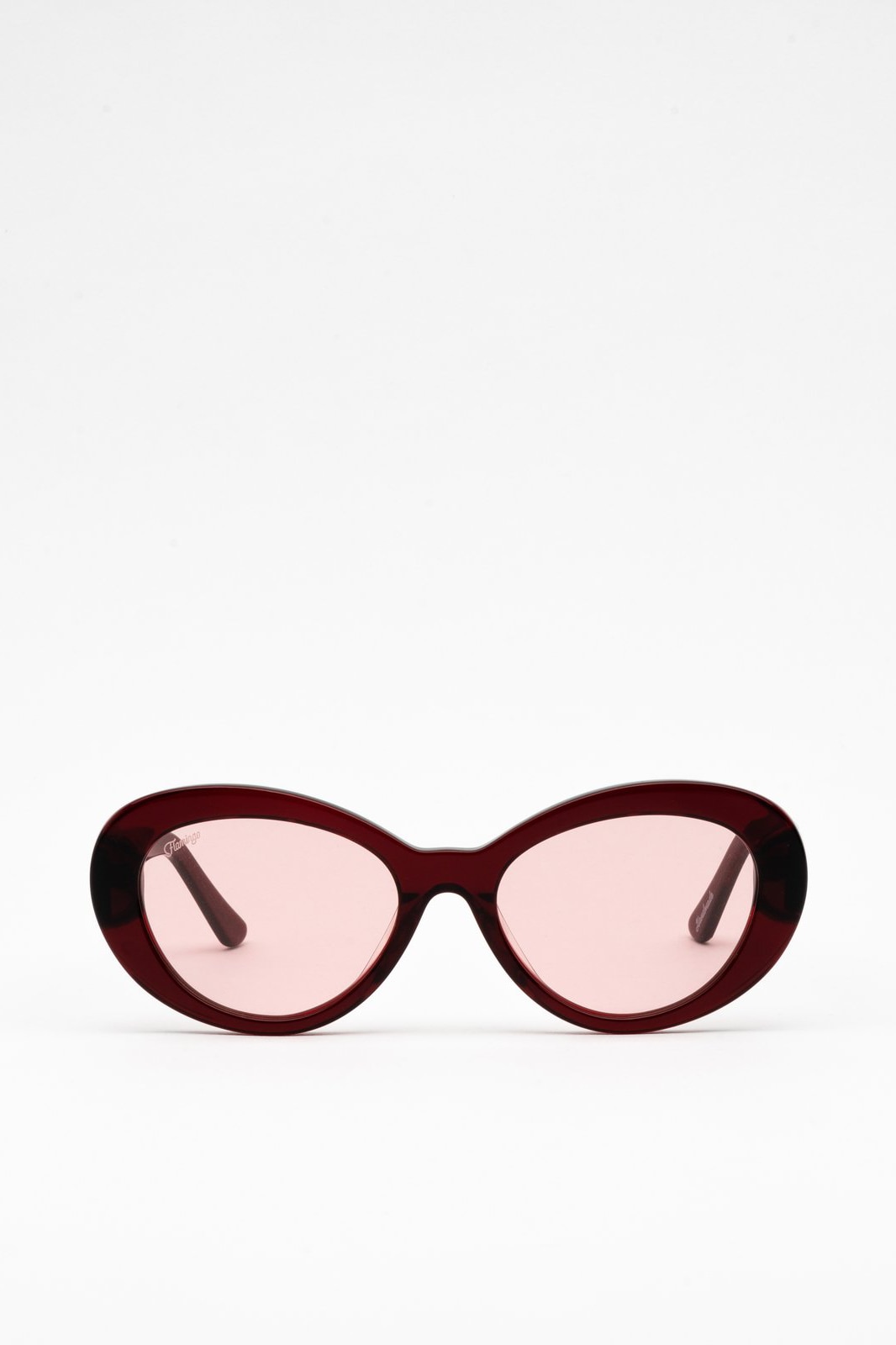 Ochelari de soare dama, Flamingo, Beverly, Oval, Visiniu, Culoare uniforma, Acetat