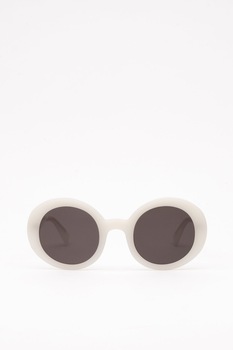Ochelari de soare dama, Flamingo, Ramona Classic, Rotund, Alb, Culoare uniforma, Acetat Ochelari de soare dama, Flamingo, Ramona Classic, Rotund, Alb, Culoare uniforma, Acetat