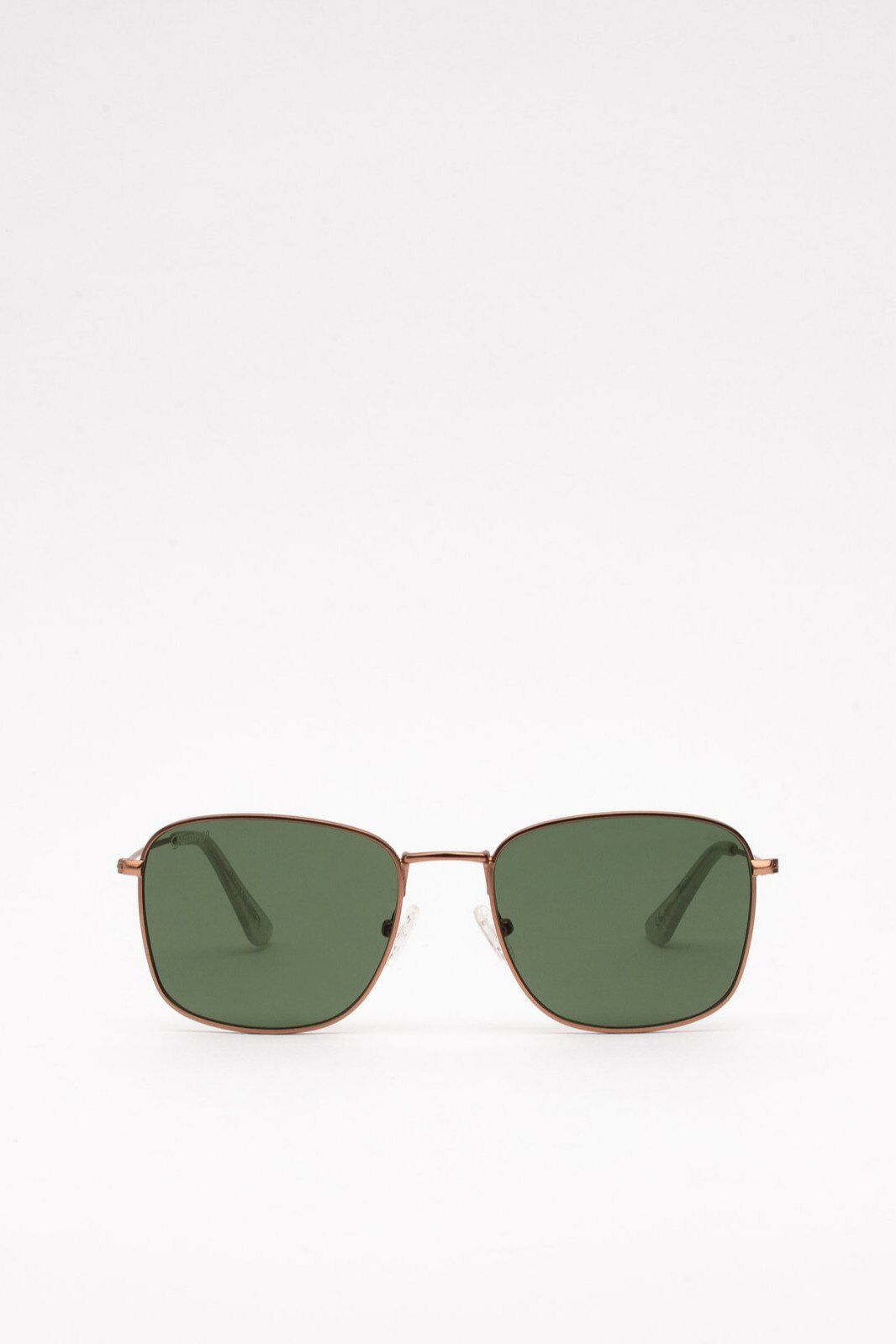 Ochelari de soare unisex, Flamingo, Napa Olive, Dreptunghiular, Auriu/Verde, Culoare uniforma, Otel