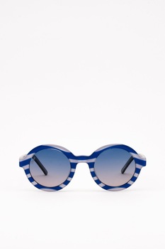 Ochelari de soare unisex, Flamingo, Venice Atlantic, Rotund, Albastru/Alb, Degrade, Acetat Ochelari de soare unisex, Flamingo, Venice Atlantic, Rotund, Albastru/Alb, Degrade, Acetat