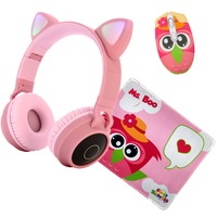casti audio copii cu urechiuse luminoase smart kitty microfon volum reglabil stereo bass pentru tabletesmartphoneslaptoppctv cu mouse si mousepad msboo - roz imagen 53_0_
0
