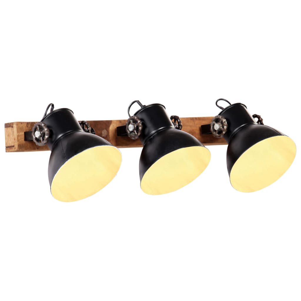 Lampa de perete, vidaXL, Fier, E27, 25 W, 65 x 25 cm, Negru