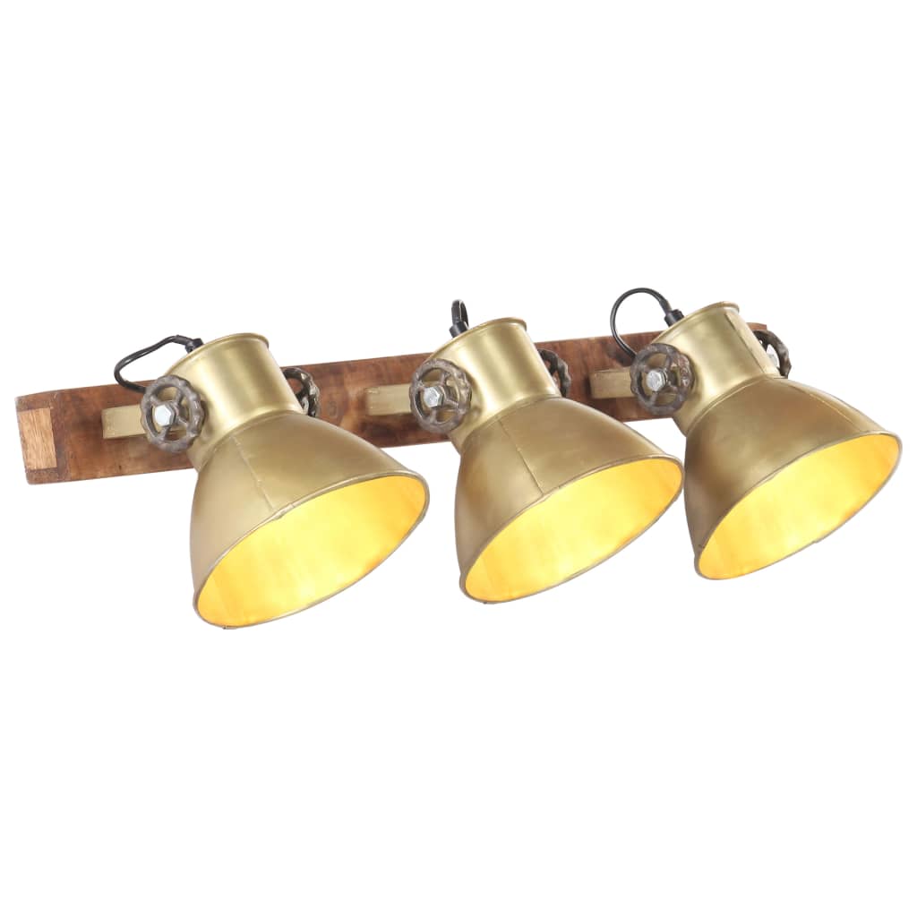Lampa de perete, vidaXL, Fier, E27, 25 W, 65 x 25 cm, Aramiu/Maro