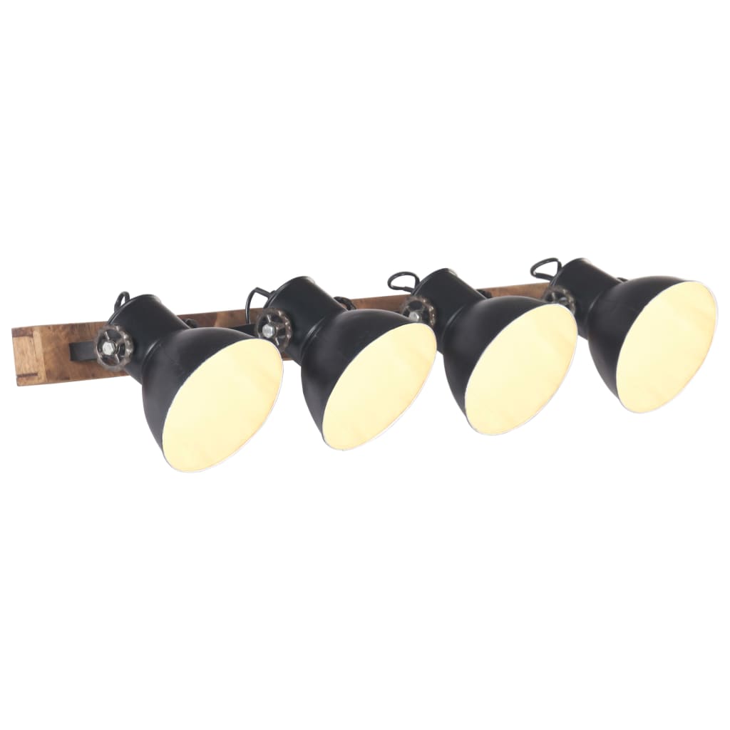 Lampa de perete, vidaXL, Fier, E27, 25 W, 90 x 25 cm, Negru