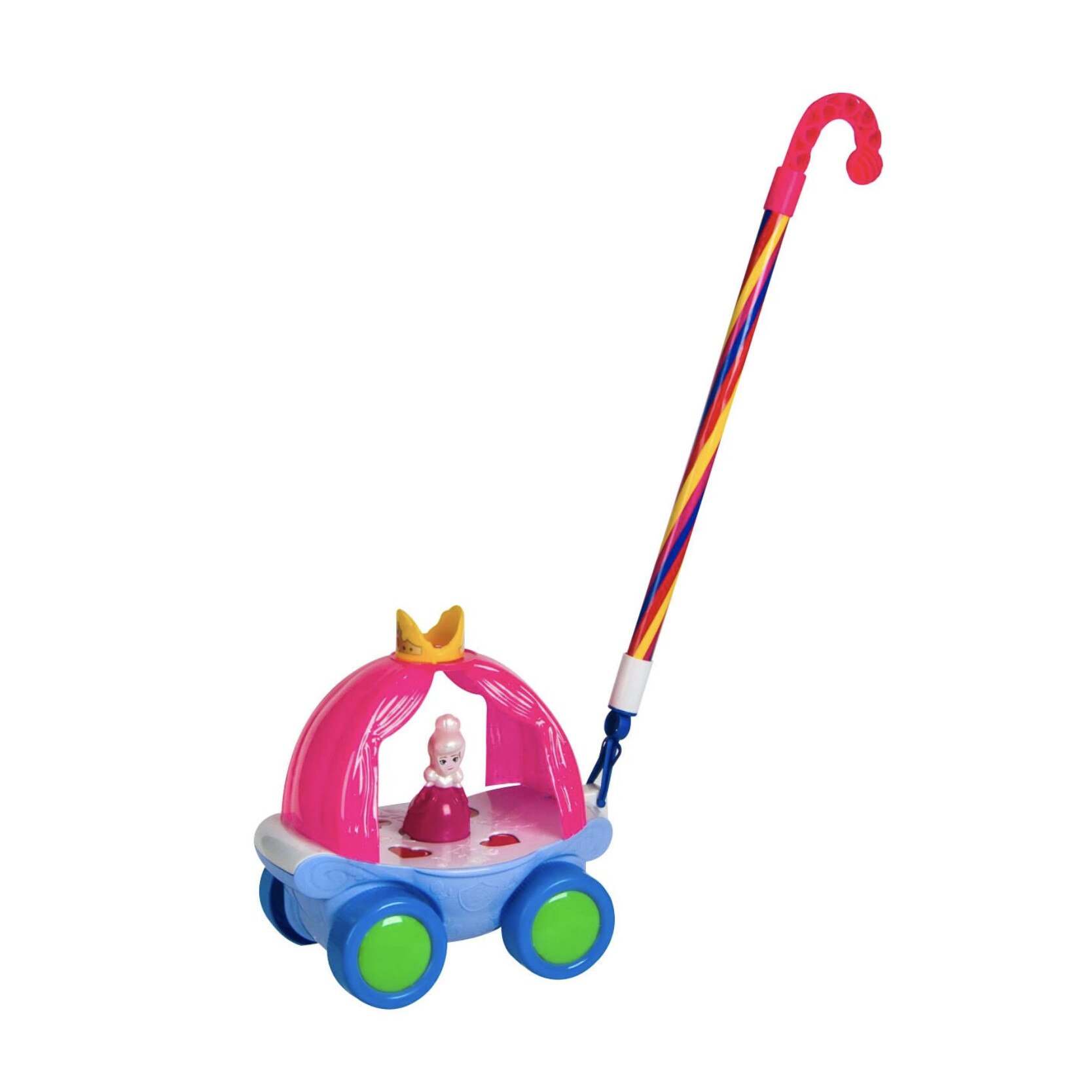 Roata de impins Trasura Printesa, pentru copii min 2 ani, Roz cu Mov, BBL2142