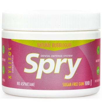 Guma de mestecat cu xylitol, Spry de la Xlear, fara zahar, 100% ingrediente naturale, aroma guma de mestecat (bubble gum), borcan 100 bucati Guma de mestecat cu xylitol, Spry de la Xlear, fara zahar, 100% ingrediente naturale, aroma guma de mestecat (bubble gum), borcan 100 bucati