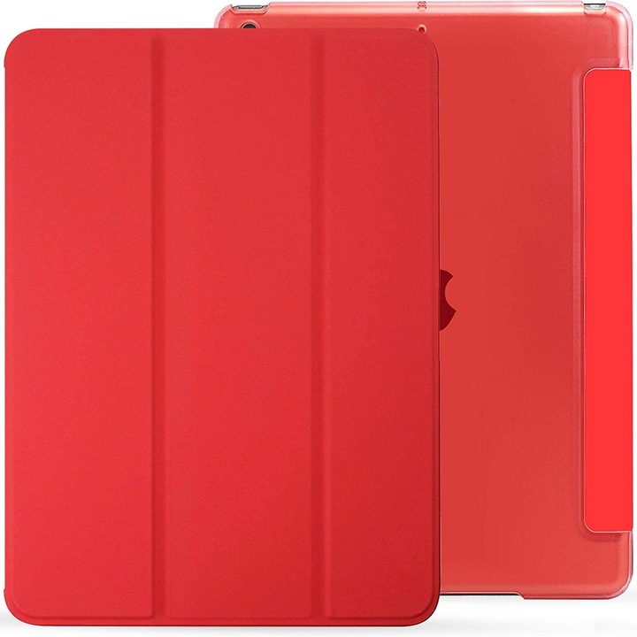 Husa KHOMO pentru iPad 7 2019, 10.2 inch, Dual See Through, Rosu