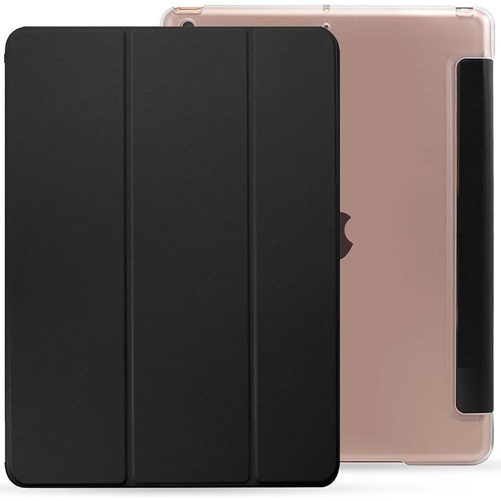 Husa KHOMO pentru iPad 7 2019, 10.2 inch, Dual See Through, Negru/Transparent