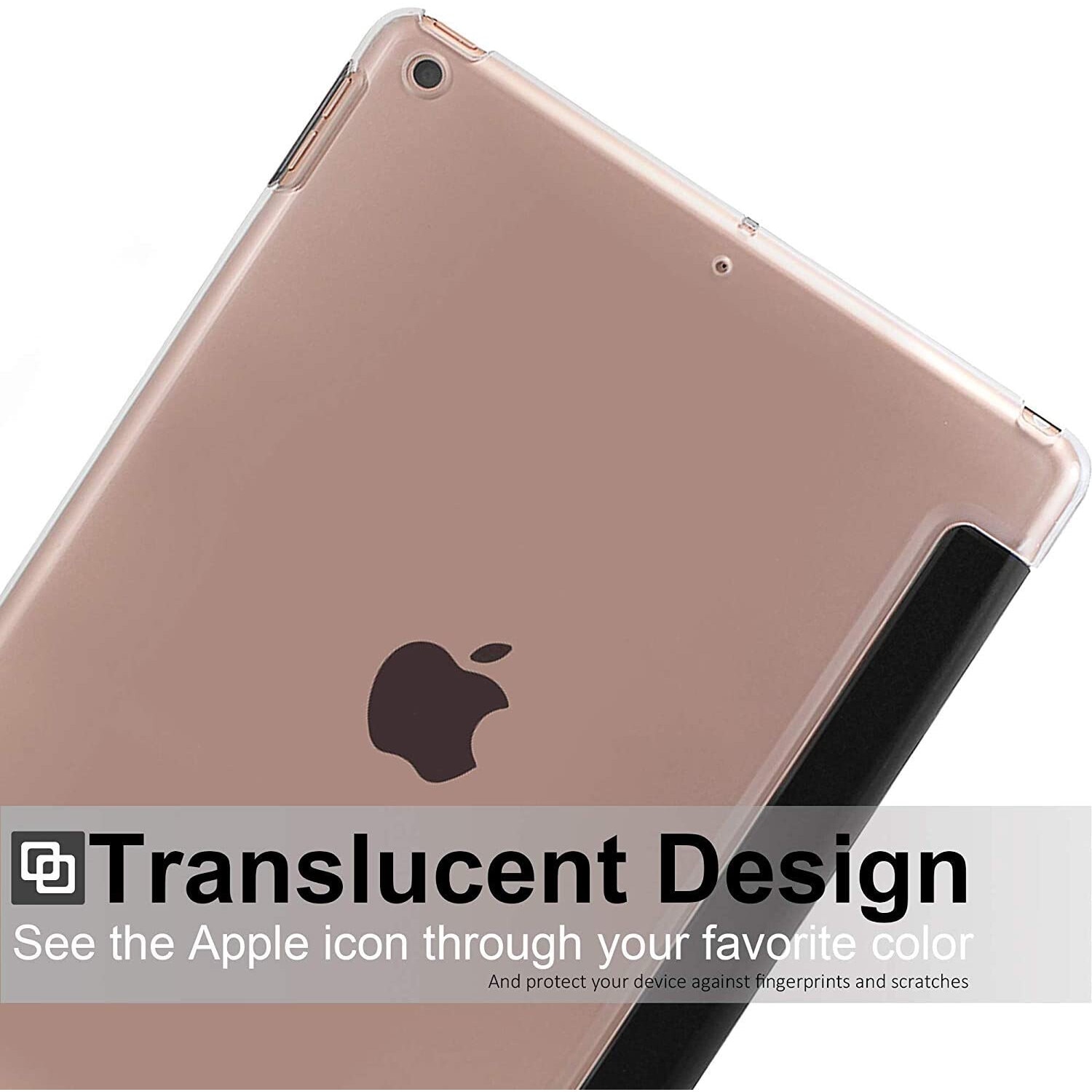 Husa KHOMO pentru iPad 7 2019, 10.2 inch, Dual See Through, Negru/Transparent