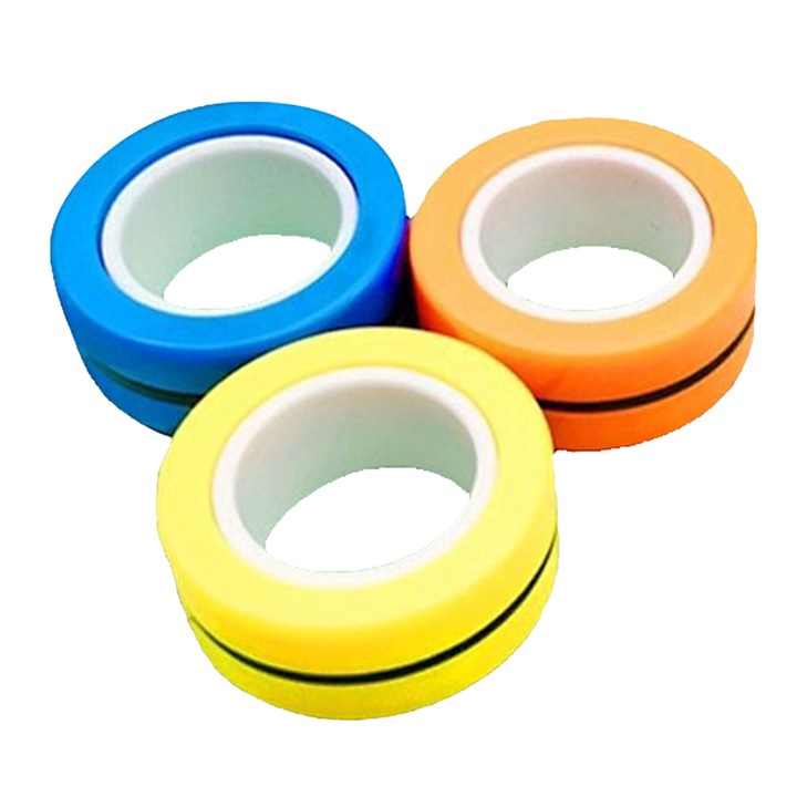 White Label mágneses gyűrű stresszoldó játék, sárga, kék és narancssárga, 3db