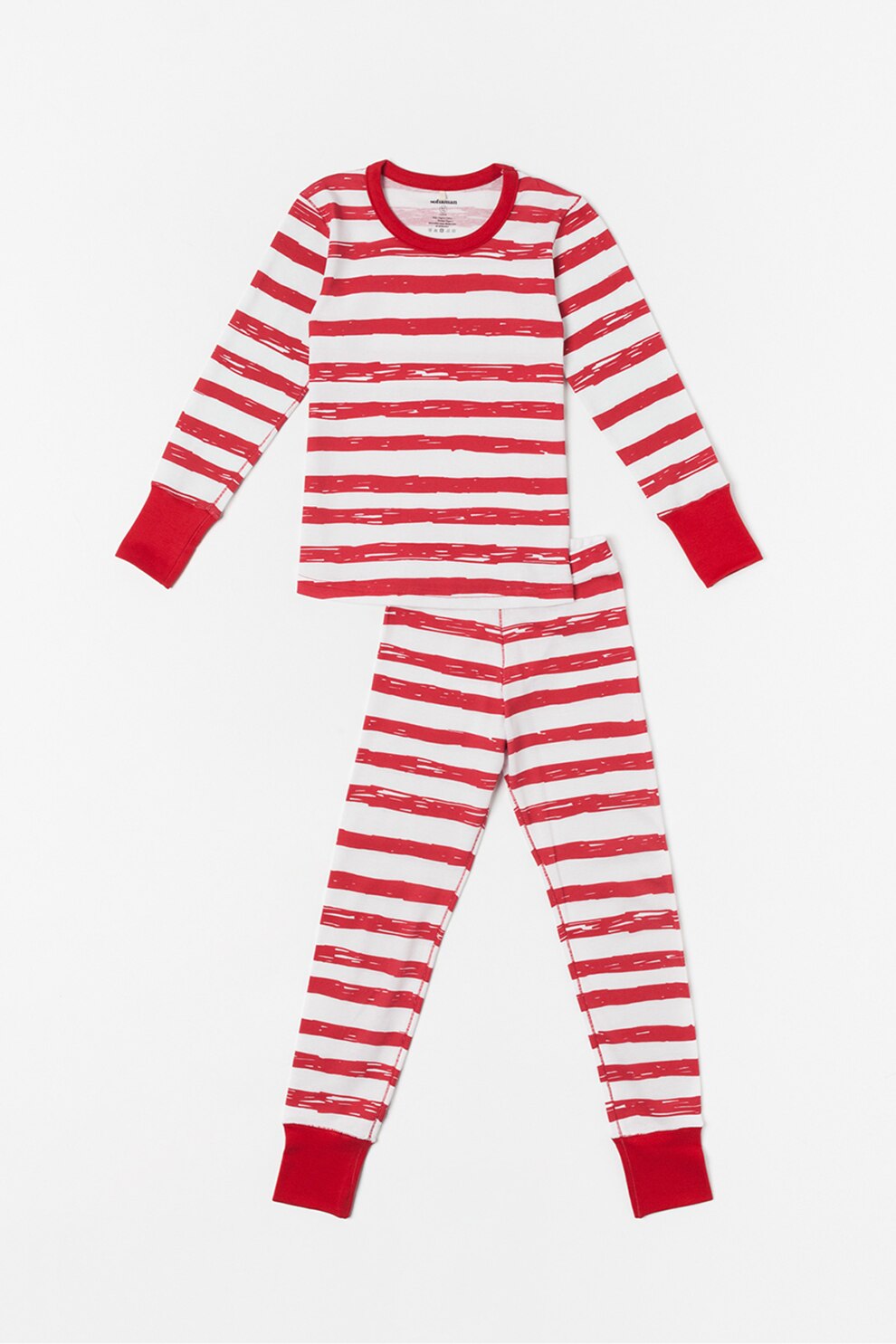 Sofiaman, Pijama de bumbac organic Funky, Rosu/Alb