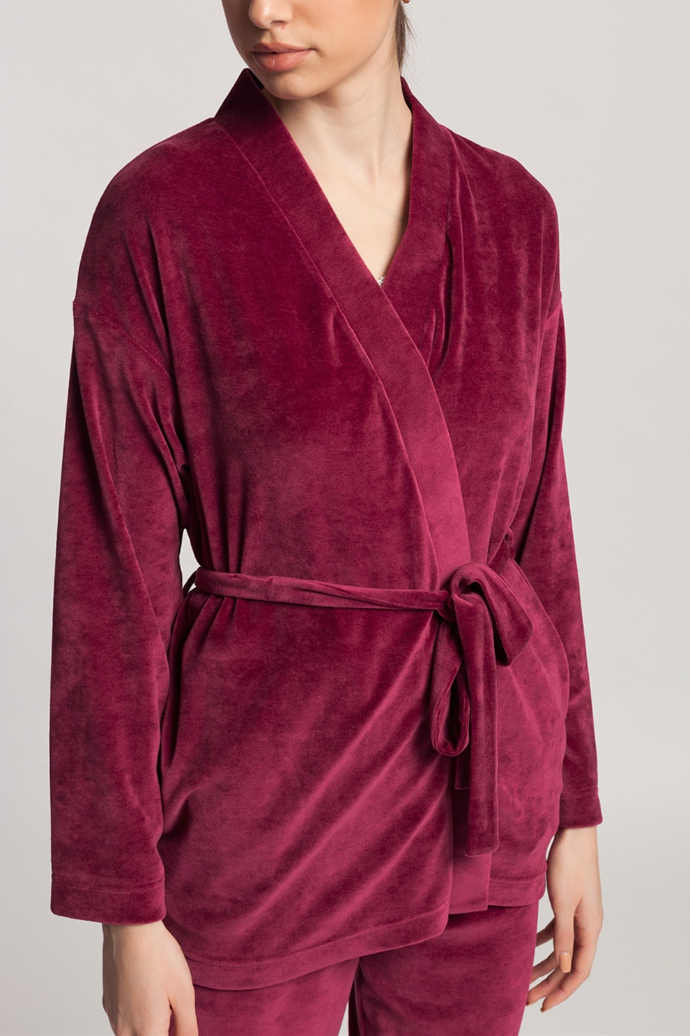 Sofiaman, Halat de catifea Deborah, Rosu inchis, 2XL