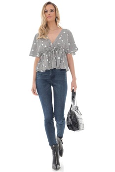 Bluza de dama cu stelute, ROH, crop top - BR2390 Bluza de dama cu stelute, ROH, crop top - BR2390