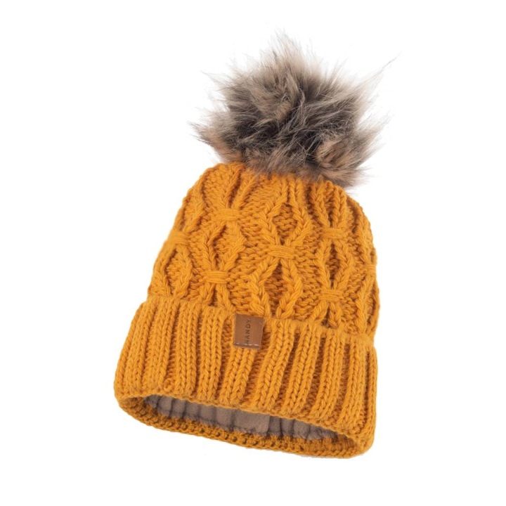 Caciula, Nandy, pentru femei, Mustar, 18548-MIODOWY