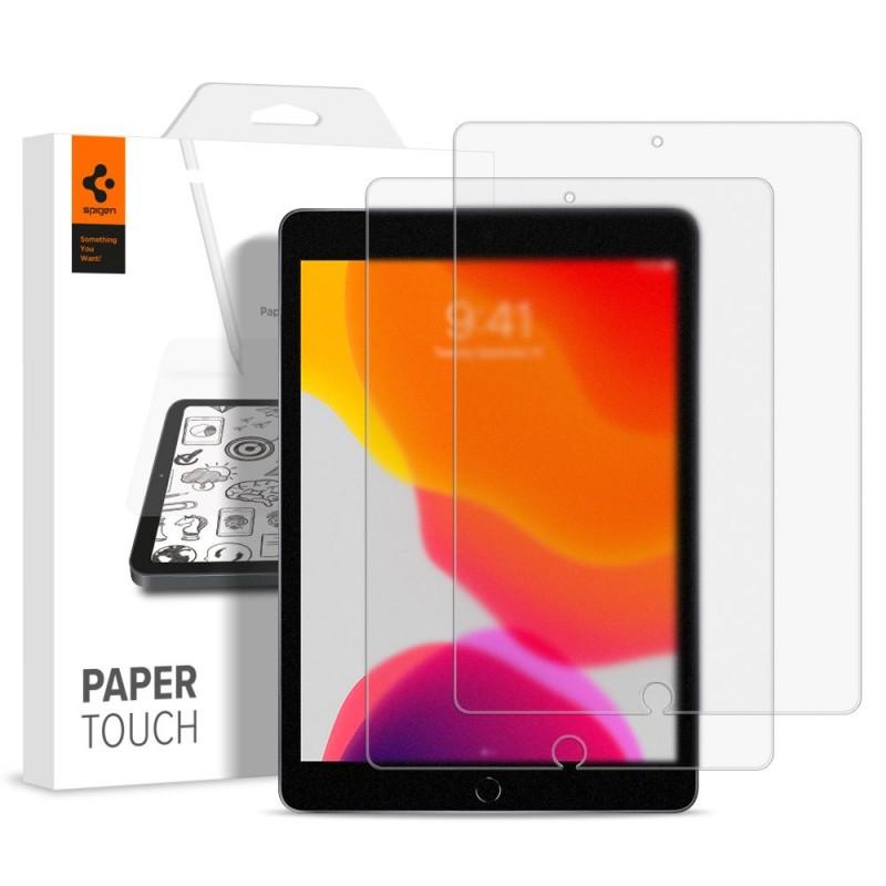 Folie protectie transparenta Spigen Paper Touch compatibila cu iPad 10.2 inch (2019/2020/2021) Set 2 bucati