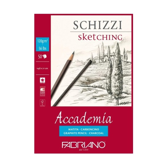 Bloc desen Fabriano Accademia Schizzi, A5, 120gr, 50 file, fara spirala