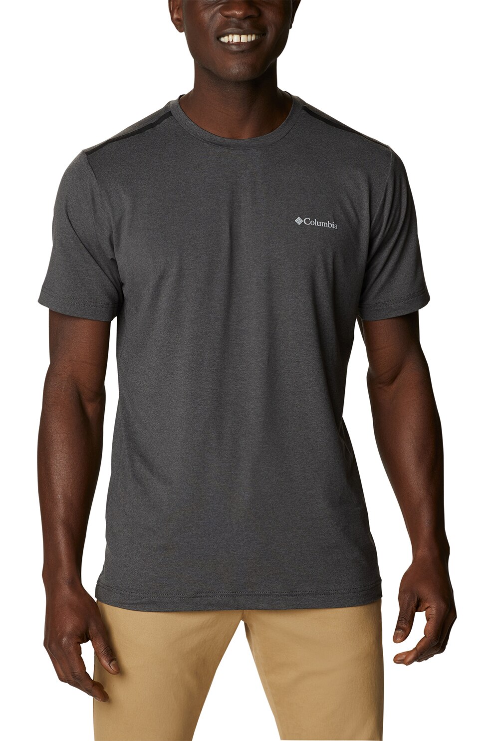 Columbia, Tricou cu decolteu la baza gatului pentru drumetii Tech Trail, Negru stins