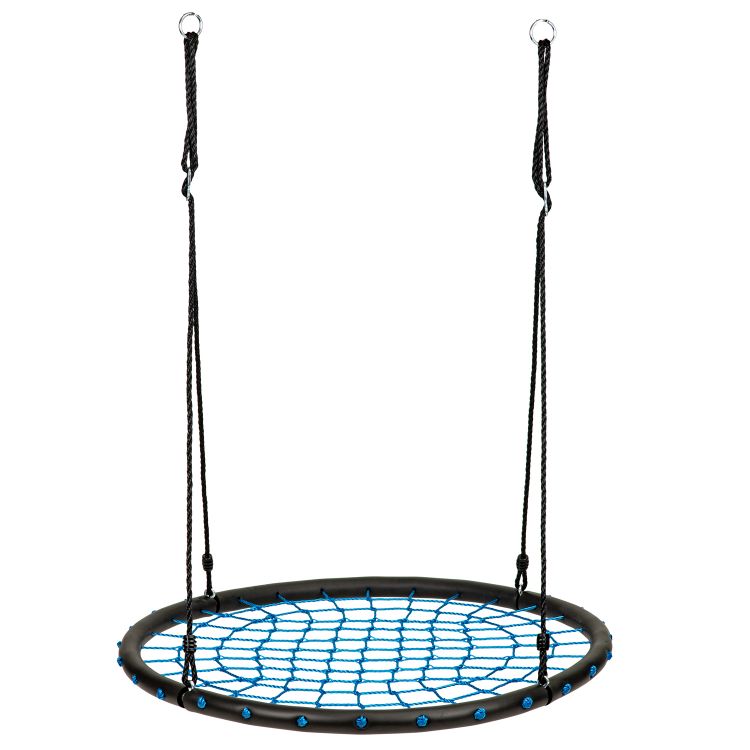 Leagan tip cuib cu plasa, cadru metalic, plasa albastra, rezistent la conditiile meteorologice, diametru 100 cm, sarcina maxima 100 kg