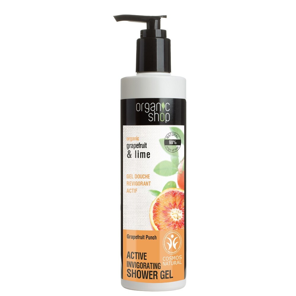Gel de dus bio cu lime si grapefruit Grapefruit Punch 280 ml Organic Shop