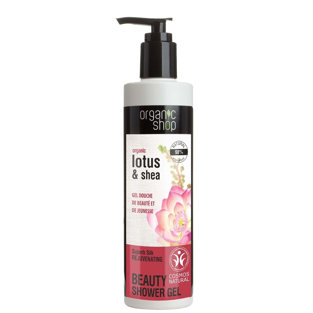 Gel de dus bio cu unt de shea si lotus Superb Silk 280 ml Organic Shop
