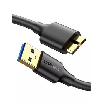 Cablu de date, UGREEN, US130, USB 3.0 - Micro USB 3,0, Conectori placati cu aur 24k, Viteza transmisie 5 Gb/s, Lungime 50 cm, Negru, PVC Cablu de date, UGREEN, US130, USB 3.0 - Micro USB 3,0, Conectori placati cu aur 24k, Viteza transmisie 5 Gb/s, Lungime 50 cm, Negru, PVC