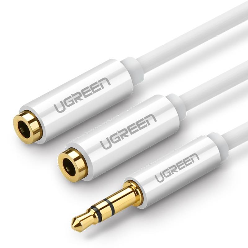 Cablu De Date Ugreen Av123 Aux Audio Splitter With Jack 3,5 Mm Cable 20cm Alb