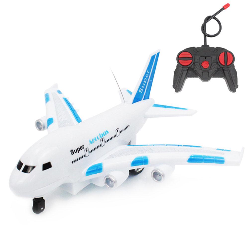 Avion cu telecomanda si lumini Aerobus Albastru