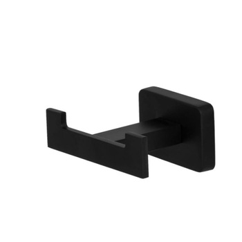 Cuier baie, dreptunghiular, negru mat Cuier baie, dreptunghiular, negru mat