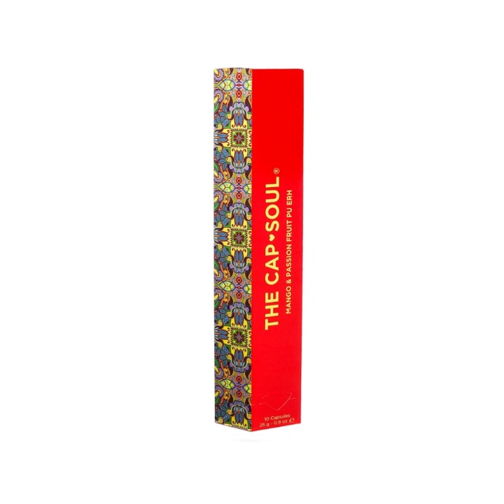 Pu Erh чай на капсули The Cap Soul, Mango & Passion Fruit Pu Erh, билков, интензивен, тропически аромат, 100% натурални съставки, 10 капсули