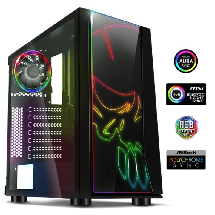 HZS-Spirit of Gamer GHOST ONE fekete RGB táp nélküli ház