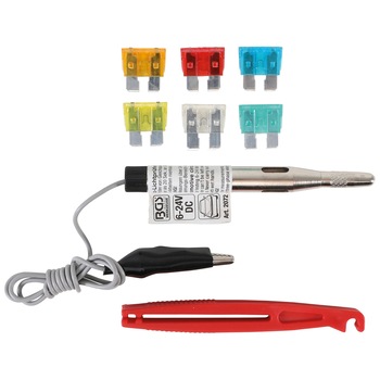 Trusa de sigurante auto standard cu tester de tensiune, 92 piese, BGS 8124 Trusa de sigurante auto standard cu tester de tensiune, 92 piese, BGS 8124