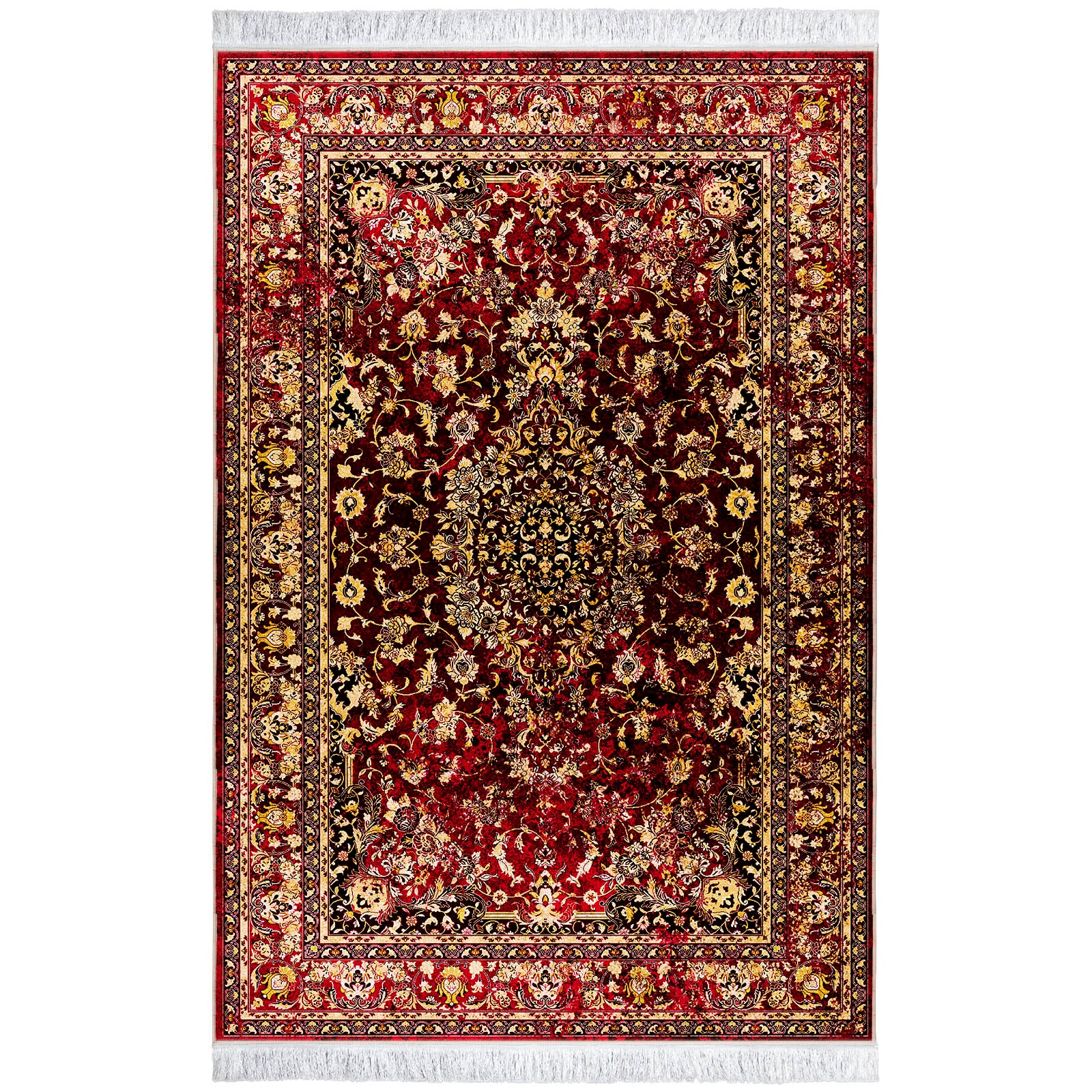 Covor Persan Mecanic EuCarpet 100647C1 Dimensiune 150x225 cm Design Vintage Grena