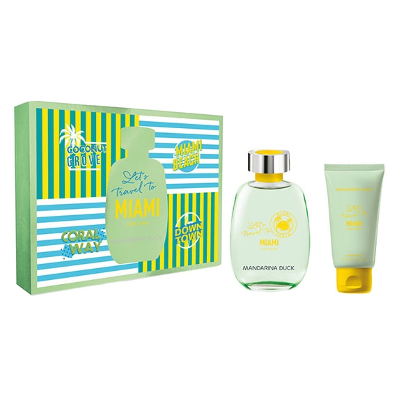 Set Mandarina Duck, let's travel to Miami, Barbati: Apa de Toaleta, 100 ml + Gel de dus, 50 ml