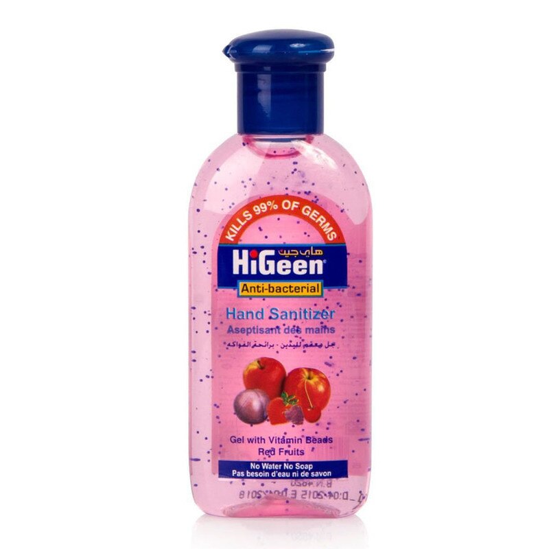 Gel Antibacterian pentru maini HiGeen,cu Vitamine si Glicerina, 110ml, Fructe Rosii