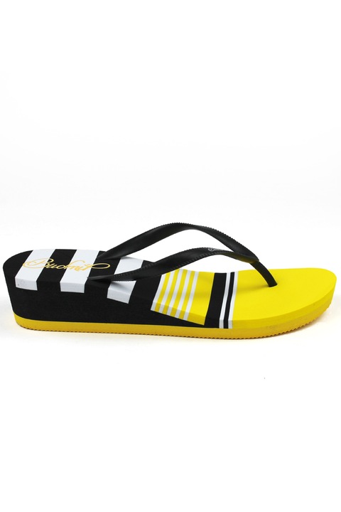 Papuci de dama Budmil, Diana, deget de la picior intermediar, negru / galben