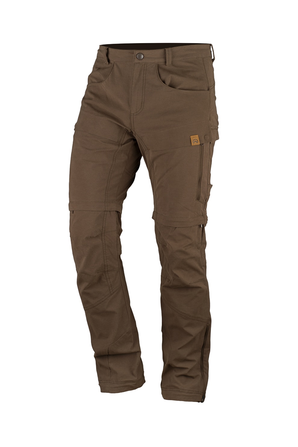 NORTHFINDER, Pantaloni convertibili cu genunchi articulati, pentru drumetii Tleron, Maro, 2XL