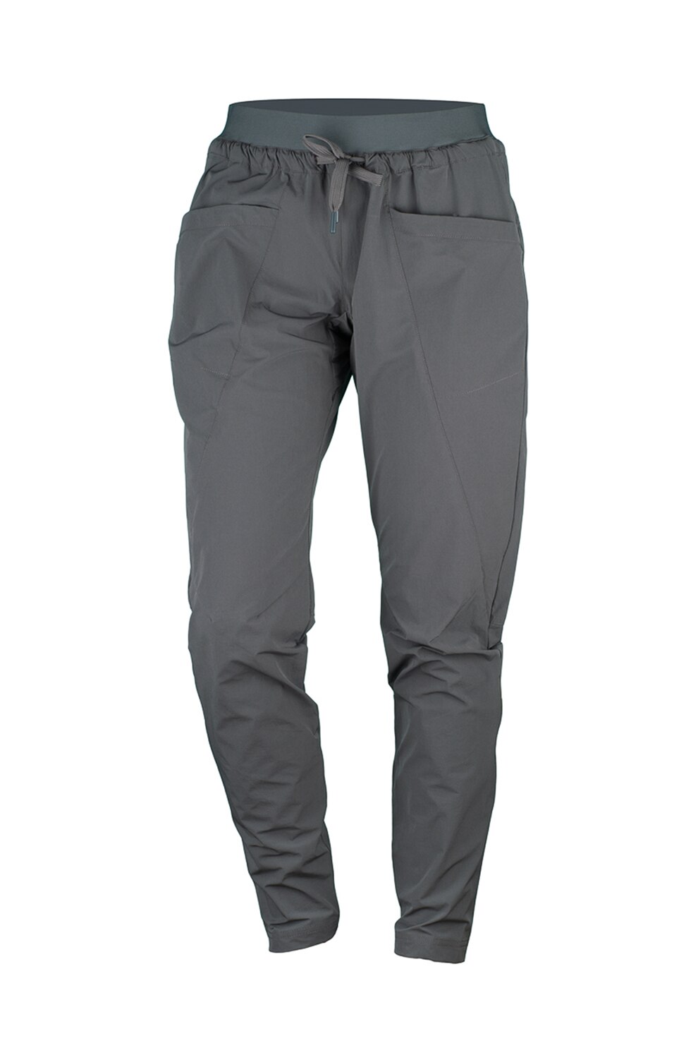 NORTHFINDER, Pantaloni conici cu snur de ajustare in talie pentru trekking si ciclism Vewa, Gri cenusa