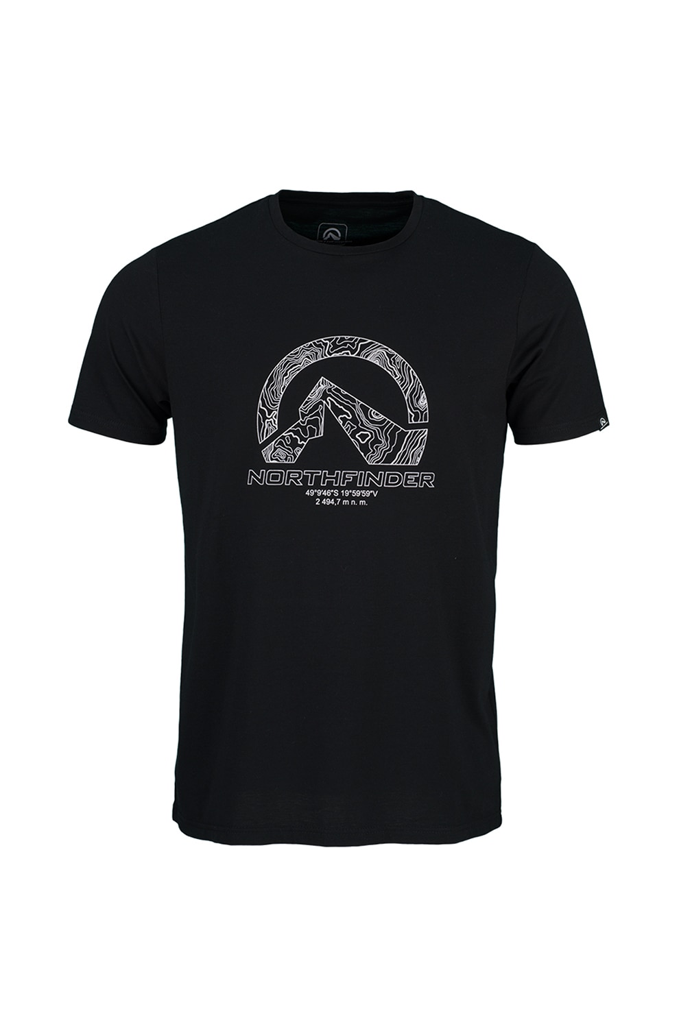 NORTHFINDER, Tricou cu logo pentru trekking Brice, Negru/Alb