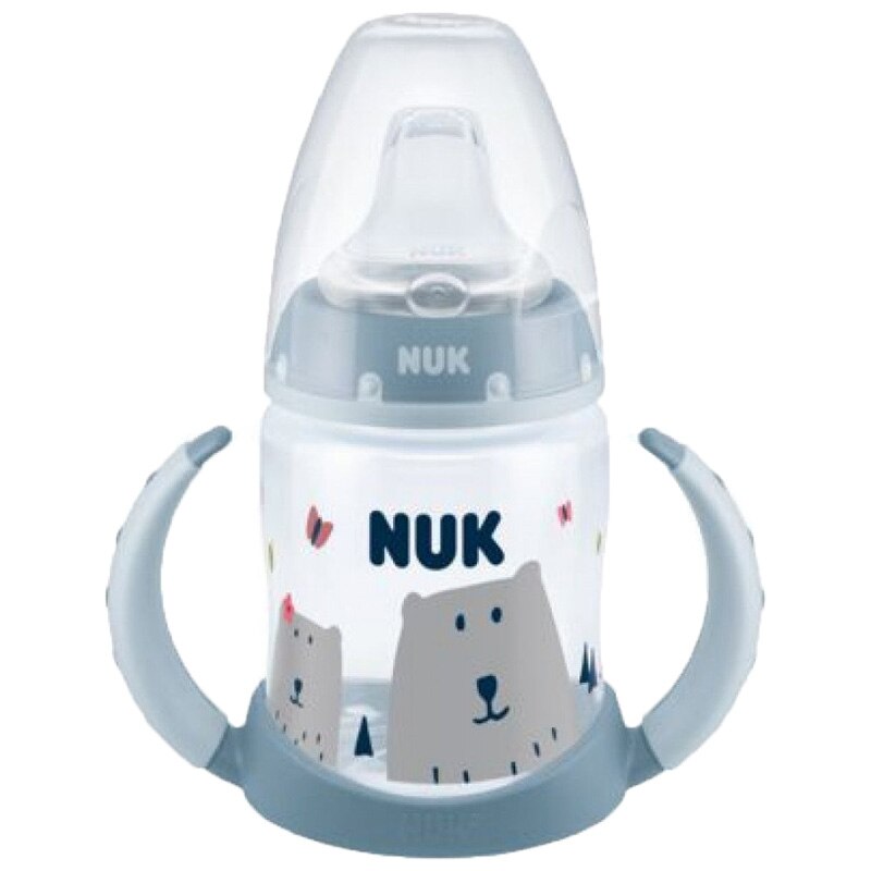 Biberon cu cioc si manere 150 ml Nuk First Choice 215304A, Albastru 6-18 luni