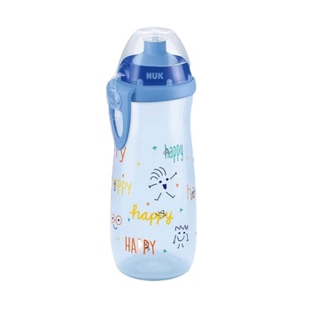 Biberon cu adaptor push pull 450 ml Nuk Sports Cup 255412A, Albastru 3+ ani Biberon cu adaptor push pull 450 ml Nuk Sports Cup 255412A, Albastru 3+ ani