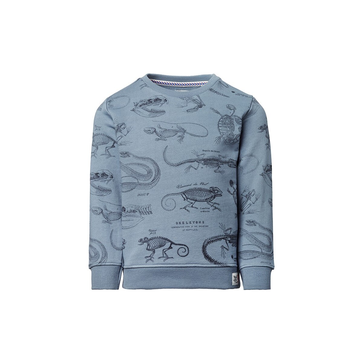 Bluza baieti, NOPPIES, Lemsford, albastru, imprimeu animale, bumbac organic